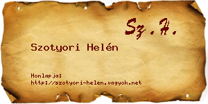 Szotyori Helén névjegykártya