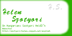 helen szotyori business card